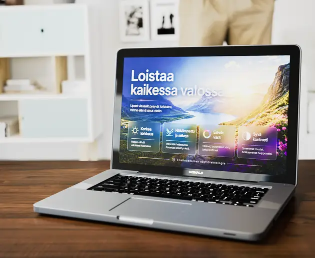 Kannettavatietokone 3D-Ympäristössä - Markkinointikuva